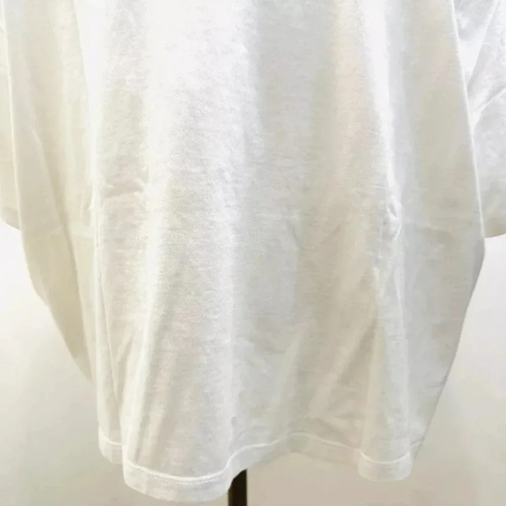 NWT LEVI'S Women Short Sleeve Pullover Round High Neck White Cropped Top Size 2X - Picture 4 of 9